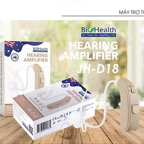 Máy trợ thính đeo tai BTE Biohealth JH - D18 tai nghe trợ thính khuyếch đại âm thanh tiên tiến
