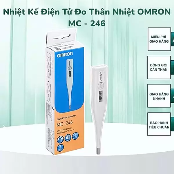 Nhiệt Kế Điện Tử Đo Thân Nhiệt OMRON MC-246 Không Thấm Nước, Đo An Toàn Chính Xác