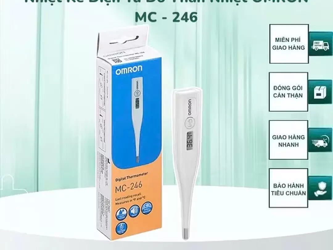 Nhiệt Kế Điện Tử Đo Thân Nhiệt OMRON MC-246 Không Thấm Nước, Đo An Toàn Chính Xác