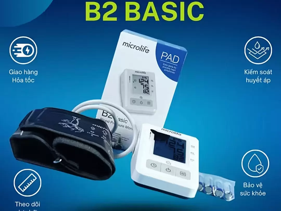 Máy đo huyết áp bắp tay Microlife B2 Basic dễ sử dụng, đo chính xác