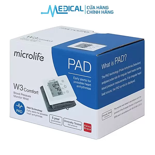 Máy đo huyết áp cổ tay MICROLIFE W3 Comfort công nghệ IMT chính xác cao - MEDICAL