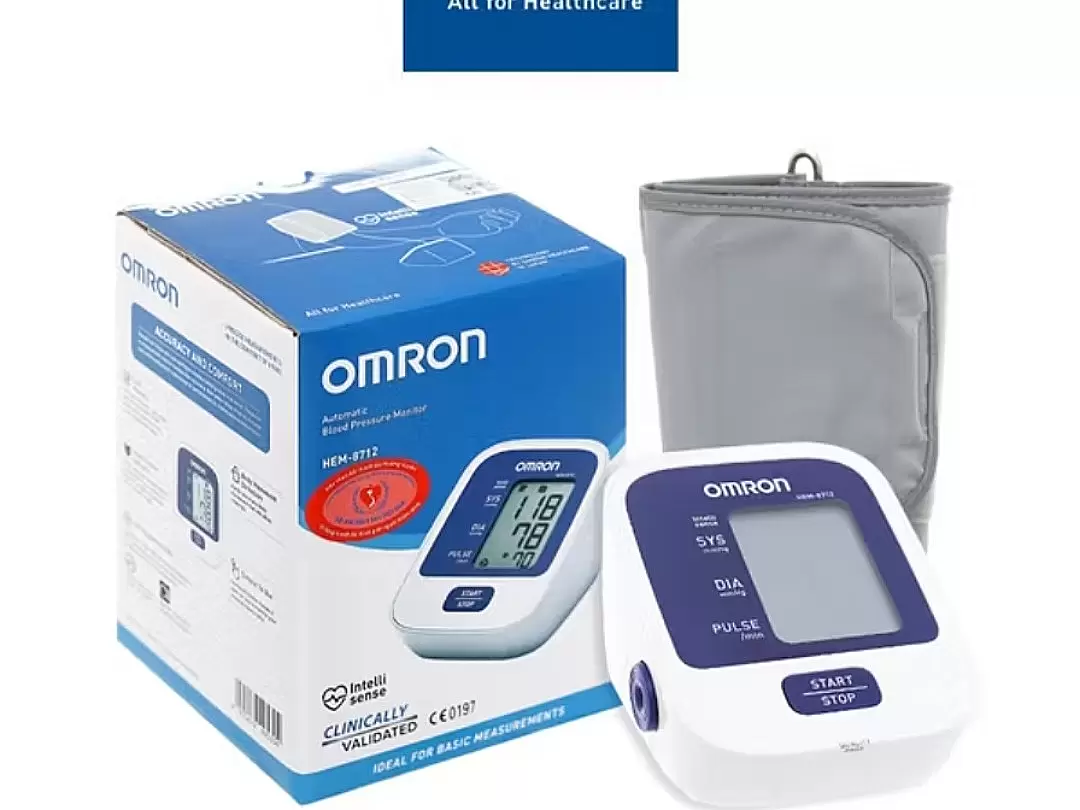 Máy đo huyết áp Omron HEM 8712 Nhật Bản công nghệ Intellisense đo lường chính xác
