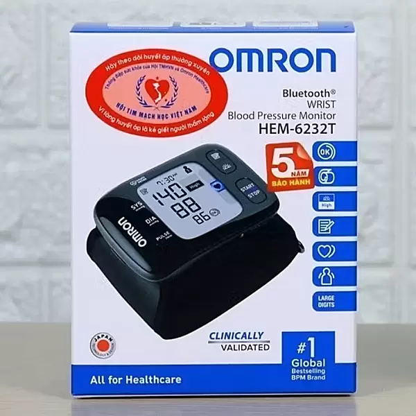 Máy Đo Huyết Áp Cổ Tay Omron HEM-6232T